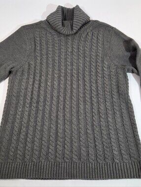 🔥 Croft & Barrow Gray Cable Knit Turtleneck Sweater - L